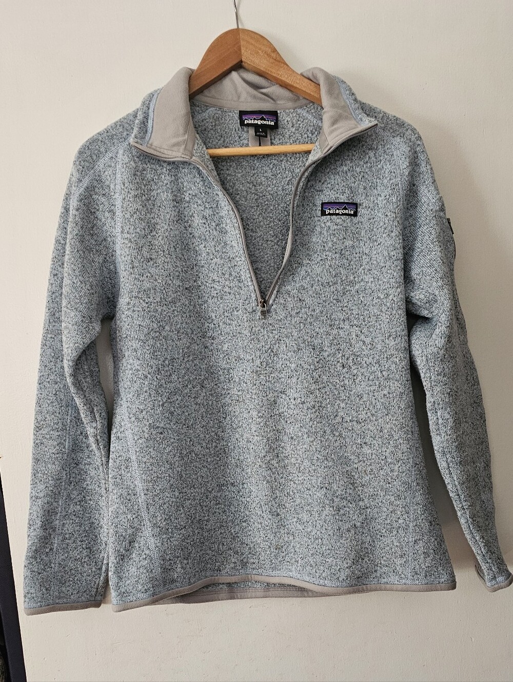 Patagonia Worn Wear Better Sweater 1/4 Zip Fleece Heather Blue L
